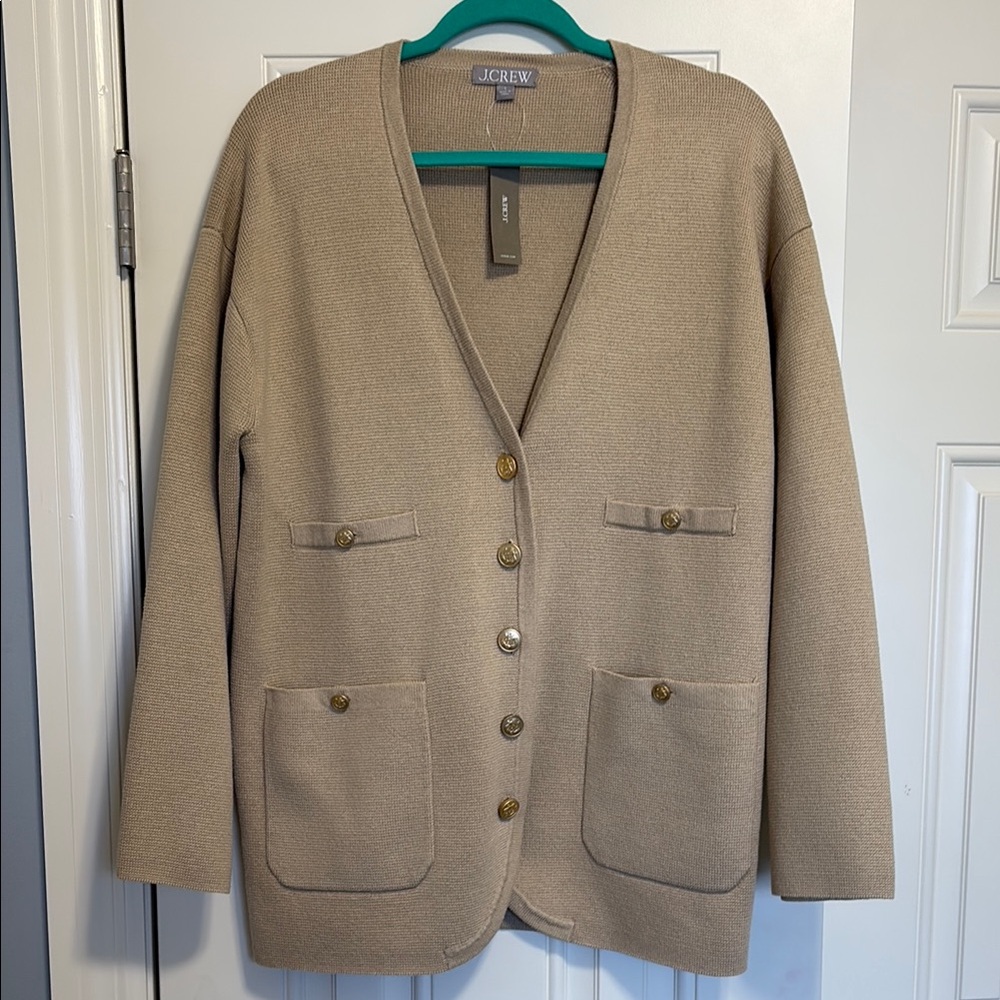 J.Crew Tan Cardigan with Button Details